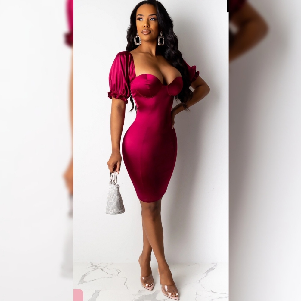 Burgundy mini dress